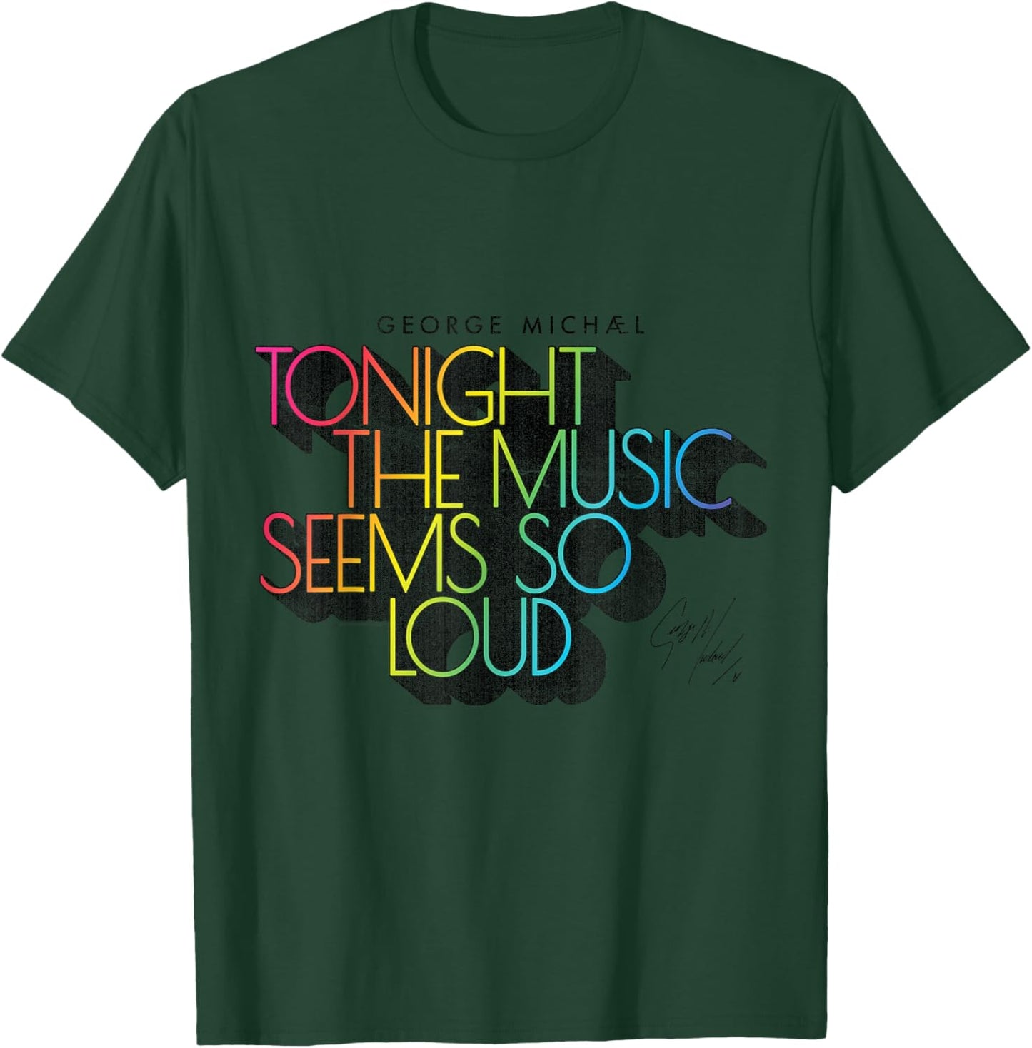 George Michael Tonight The Music Retro Rainbow (Dark) T-Shirt - T-Shirt | Forest
