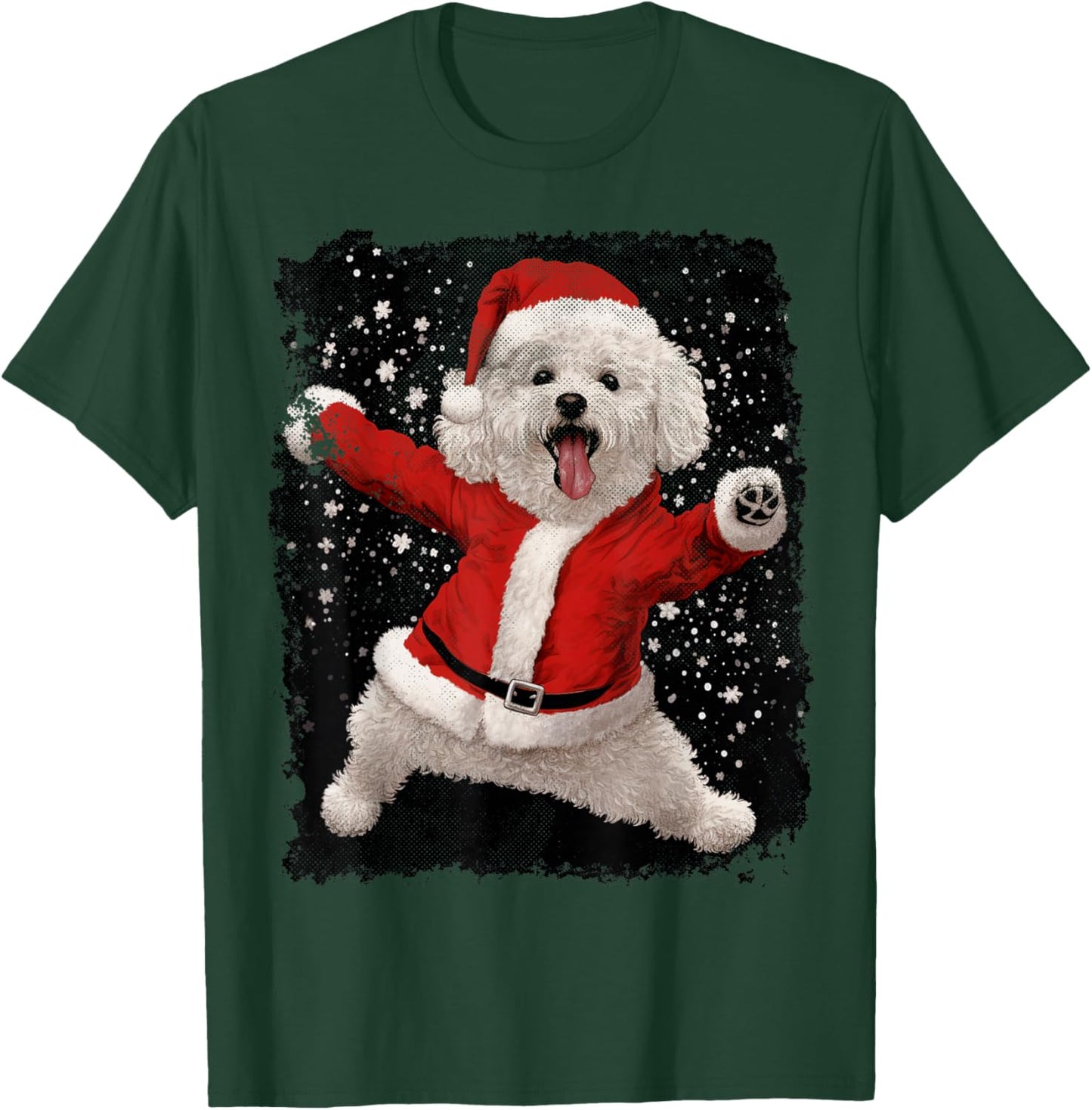 Bichon Frise Christmas T-Shirt - T-Shirt | Forest