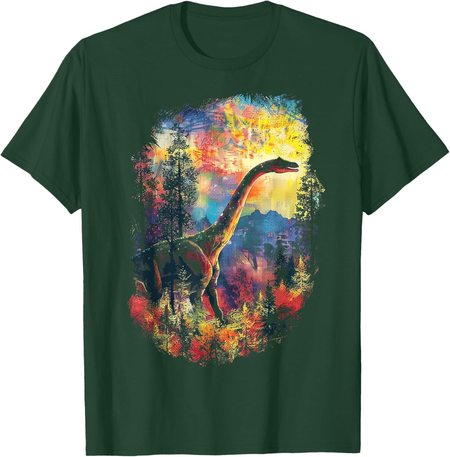 Apatosaurus Dinosaur Motif Artwork Apatosaurus T-Shirt - T-Shirt | Forest