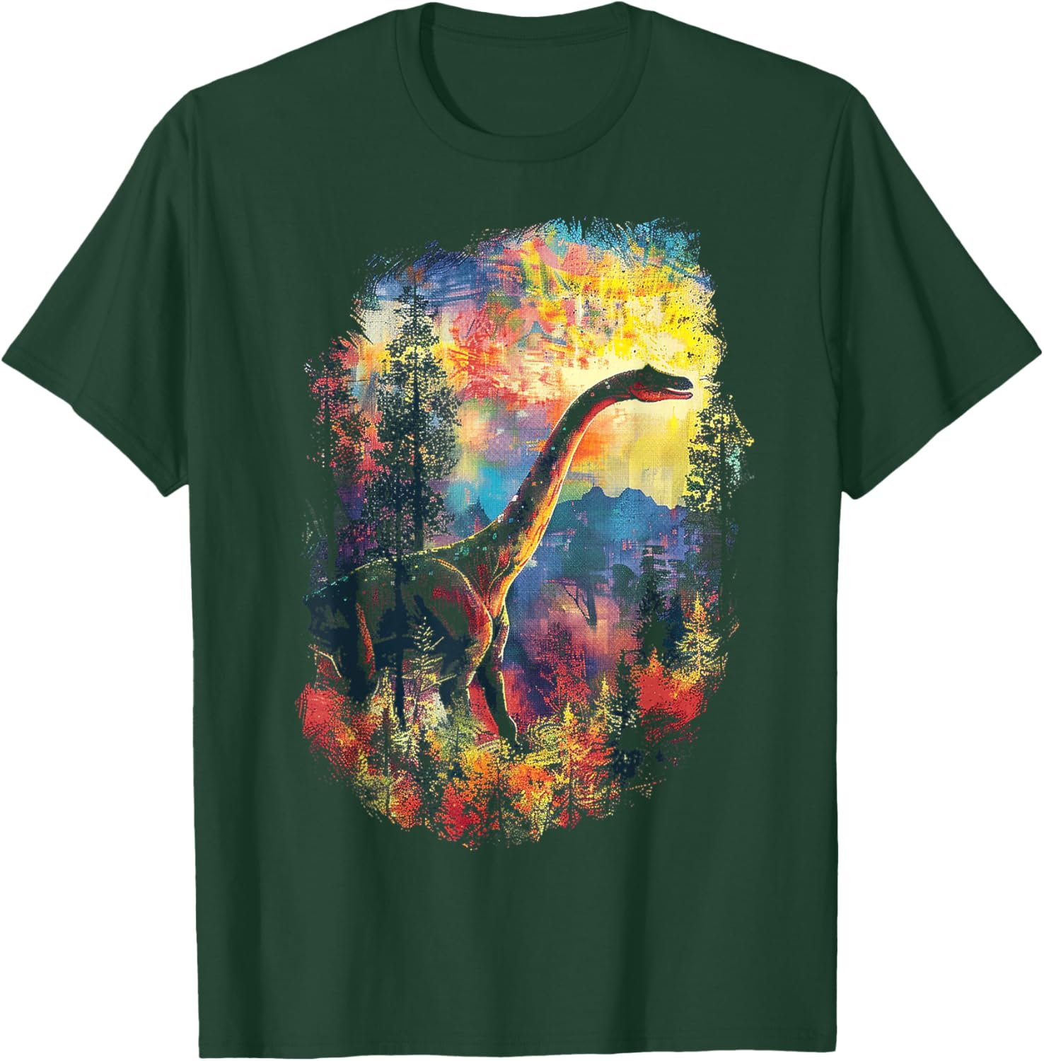 Apatosaurus Dinosaur Motif Artwork Apatosaurus T-Shirt - T-Shirt | Forest