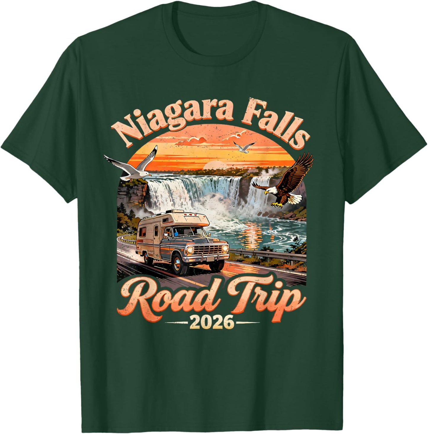 Niagara Falls Road Trip 2026 Travel Adventure Family T-Shirt - T-Shirt | Forest