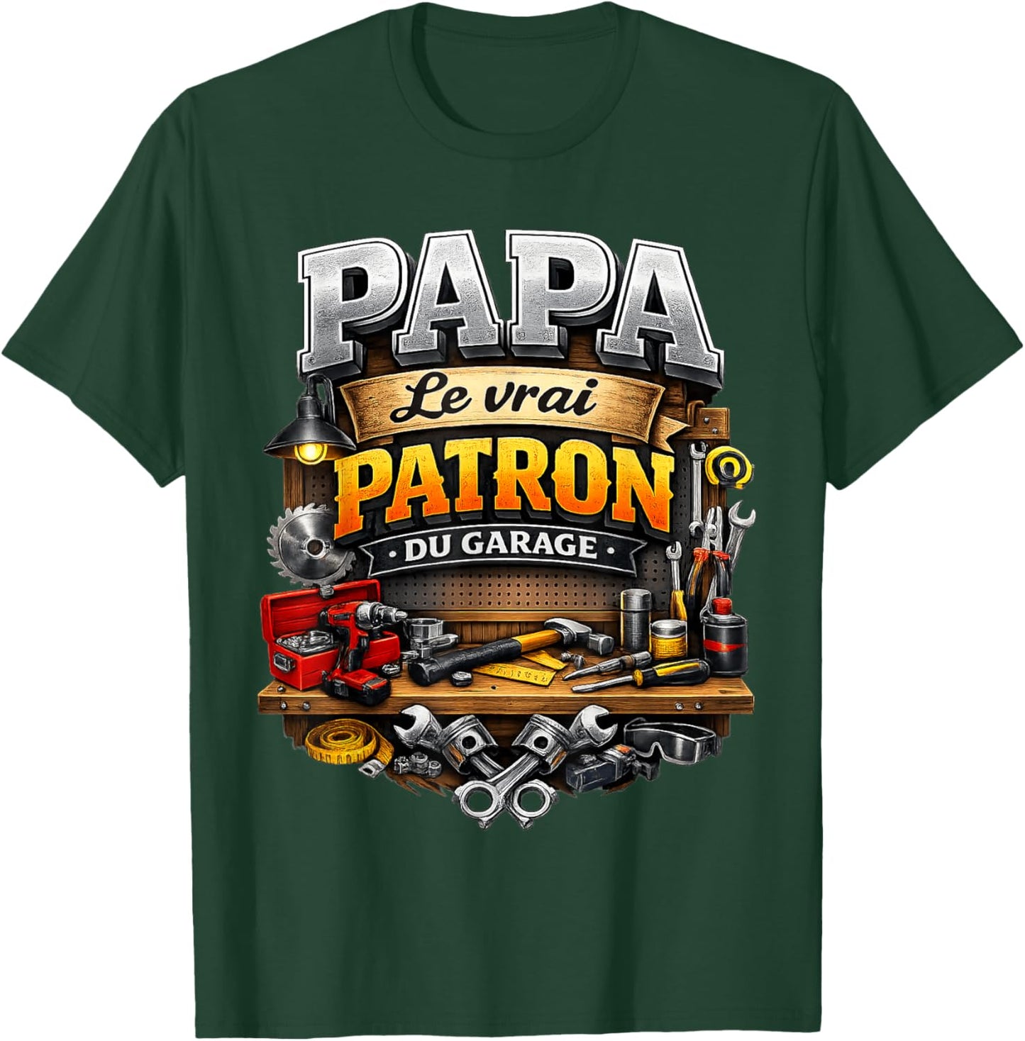 Cadeau Papa Bricoleur Bricolage Garage Fête des Pères Noël T-Shirt - T-Shirt | Forest