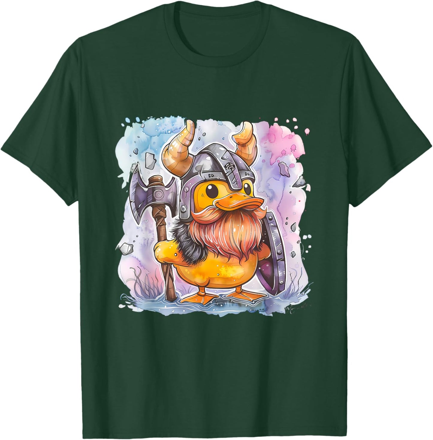 Rubber Duck Vikings Rubber Duckie Viking Duck Viking Helmet T-Shirt - T-Shirt | Forest
