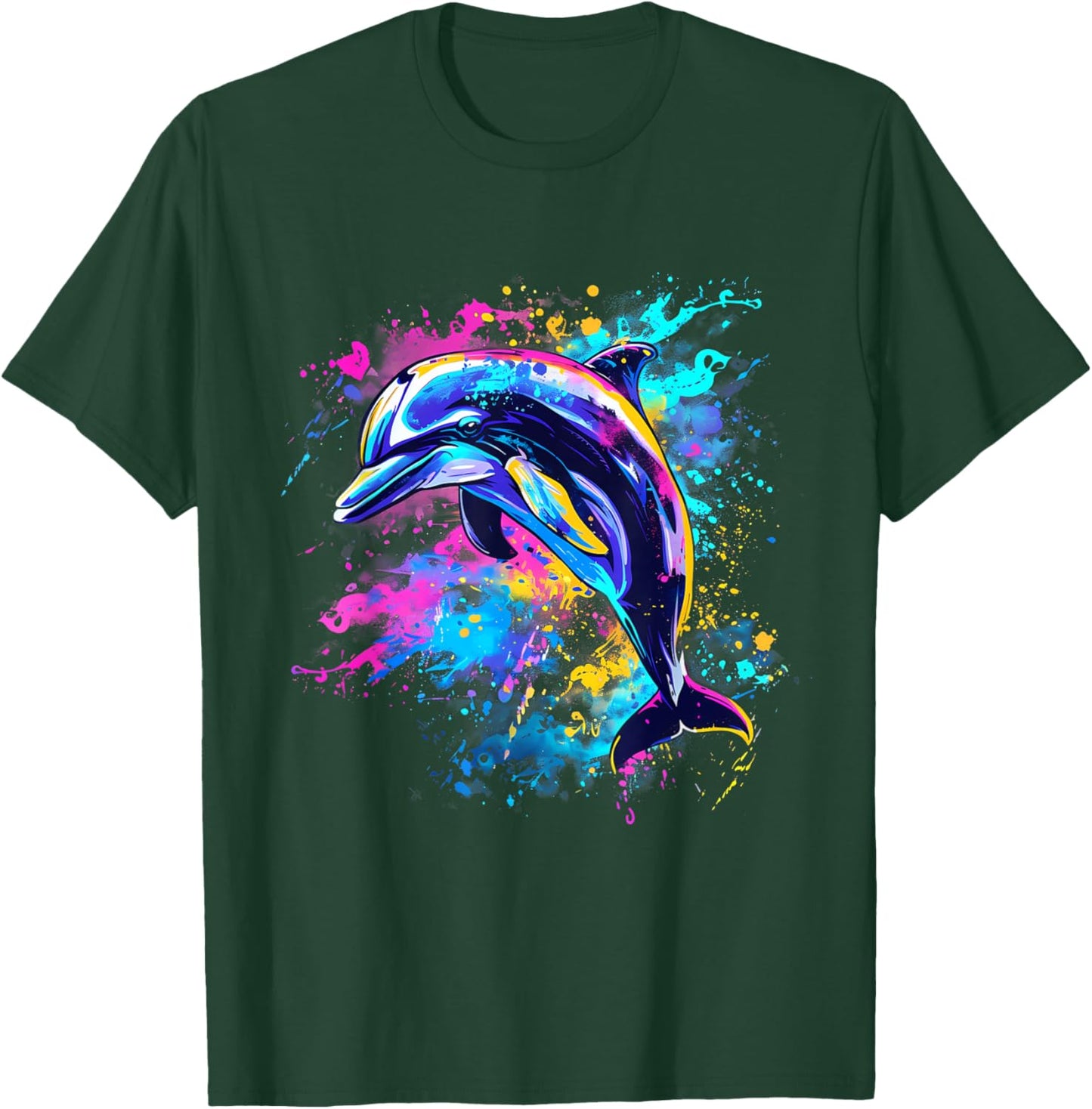 Dolphin Watercolor Motif Sea Ocean Animal Dolphin Lover T-Shirt - T-Shirt | Forest
