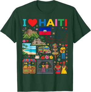 J'aime Haïti Haïtien T-Shirt - T-Shirt | Forest