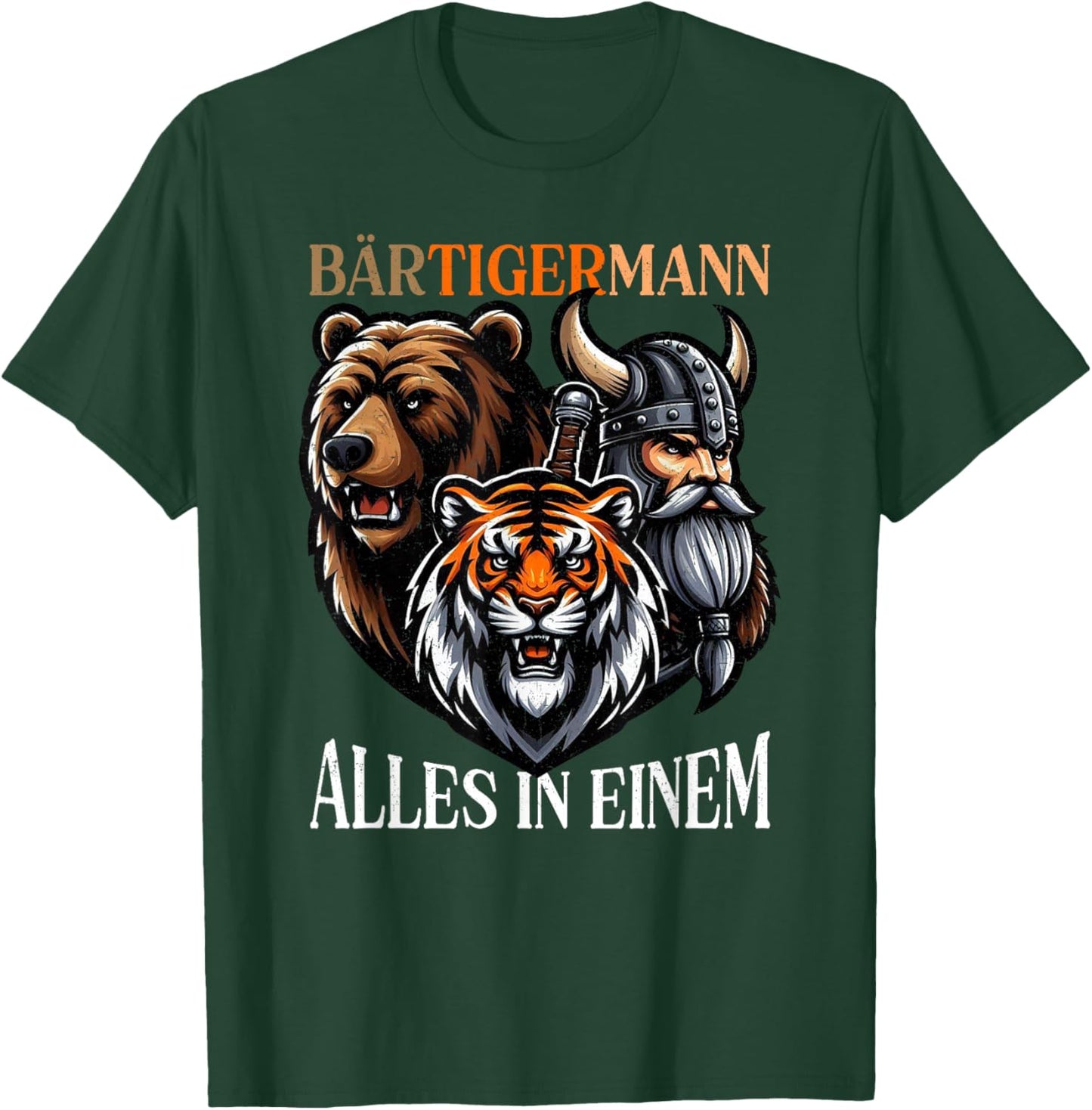 Wikinger Bärtigermann Vollbart Spruch Lustiges Humor Bart T-Shirt - T-Shirt | Forest