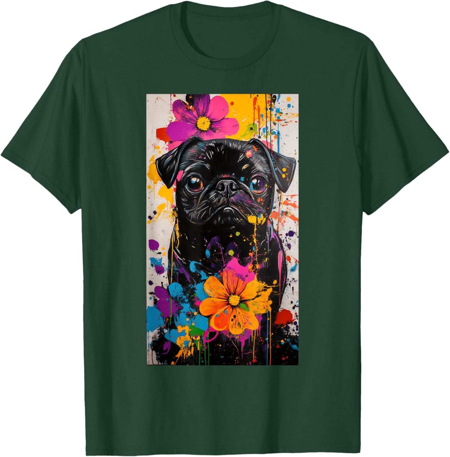 Pug Dog lover Colorful art Pet owner Cute pets T-Shirt - T-Shirt | Forest
