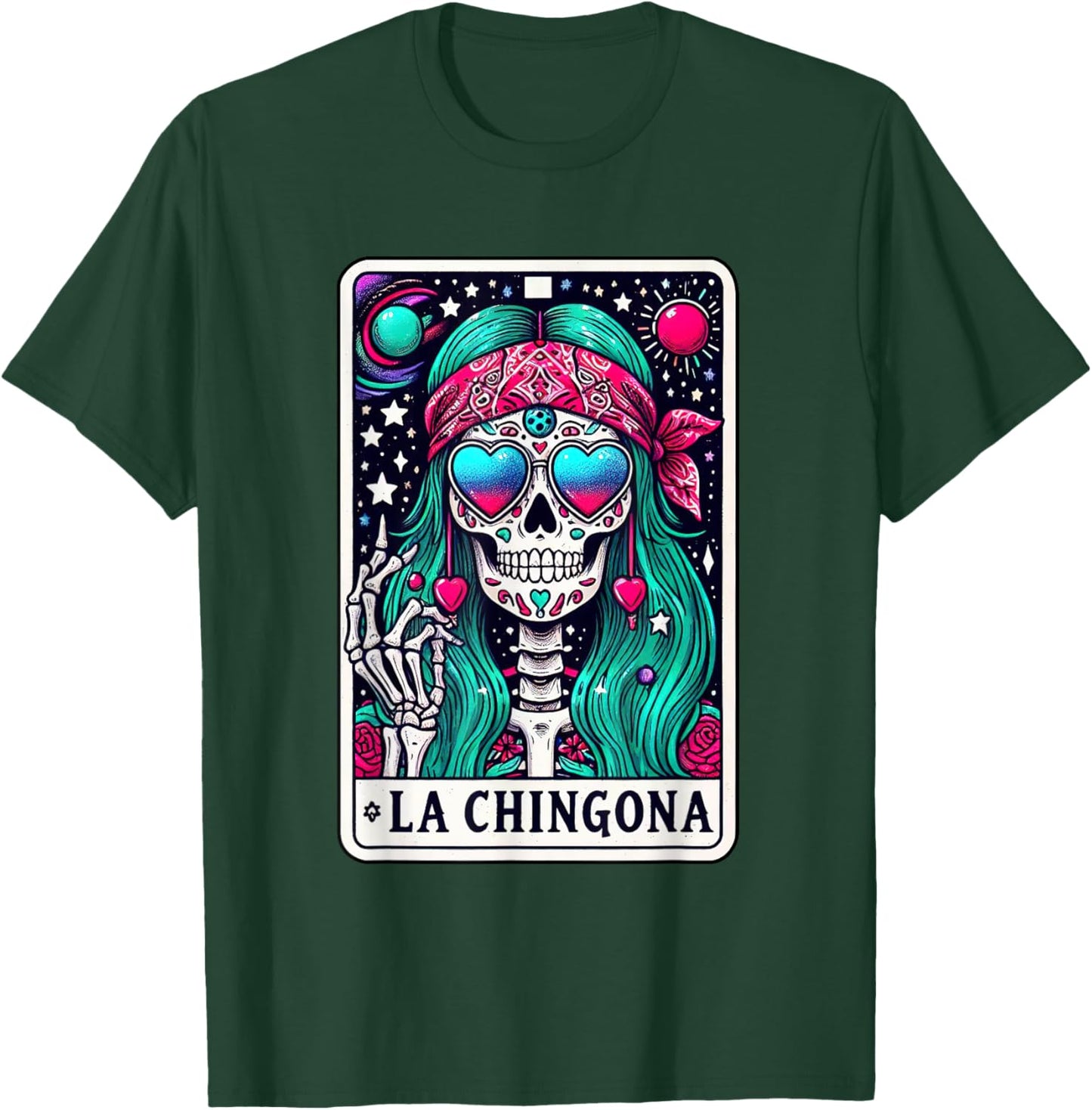 La Chingona Tarot Card Skeleton Latina Mexican Spanish Women T-Shirt - T-Shirt | Forest