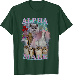 Alpha Male Meme Cat And Unicorn Funny Women T-Shirt - T-Shirt | Forest
