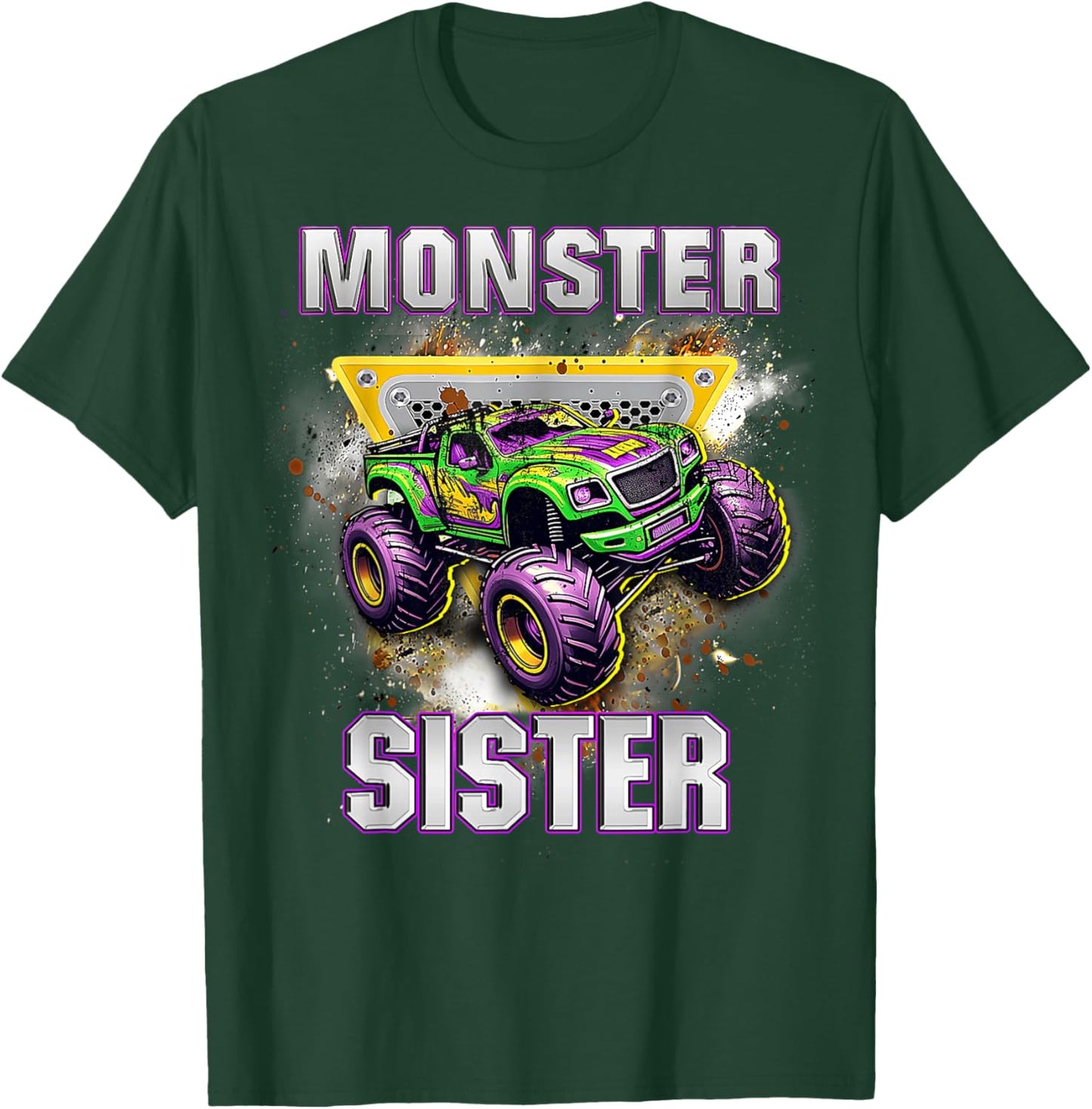 Monster Truck Sister Monster Truck Are My Jam Truck Lovers T-Shirt - T-Shirt | Forest