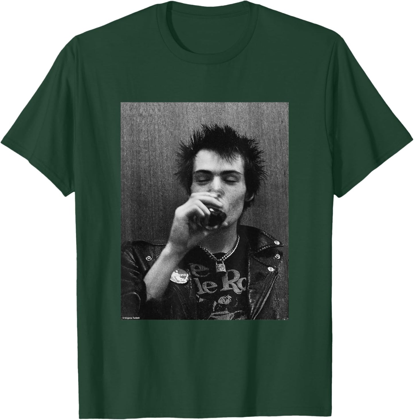 Sex Pistols Bass Player Sid Vicious by Virginia Turbett T-Shirt - T-Shirt | Forest