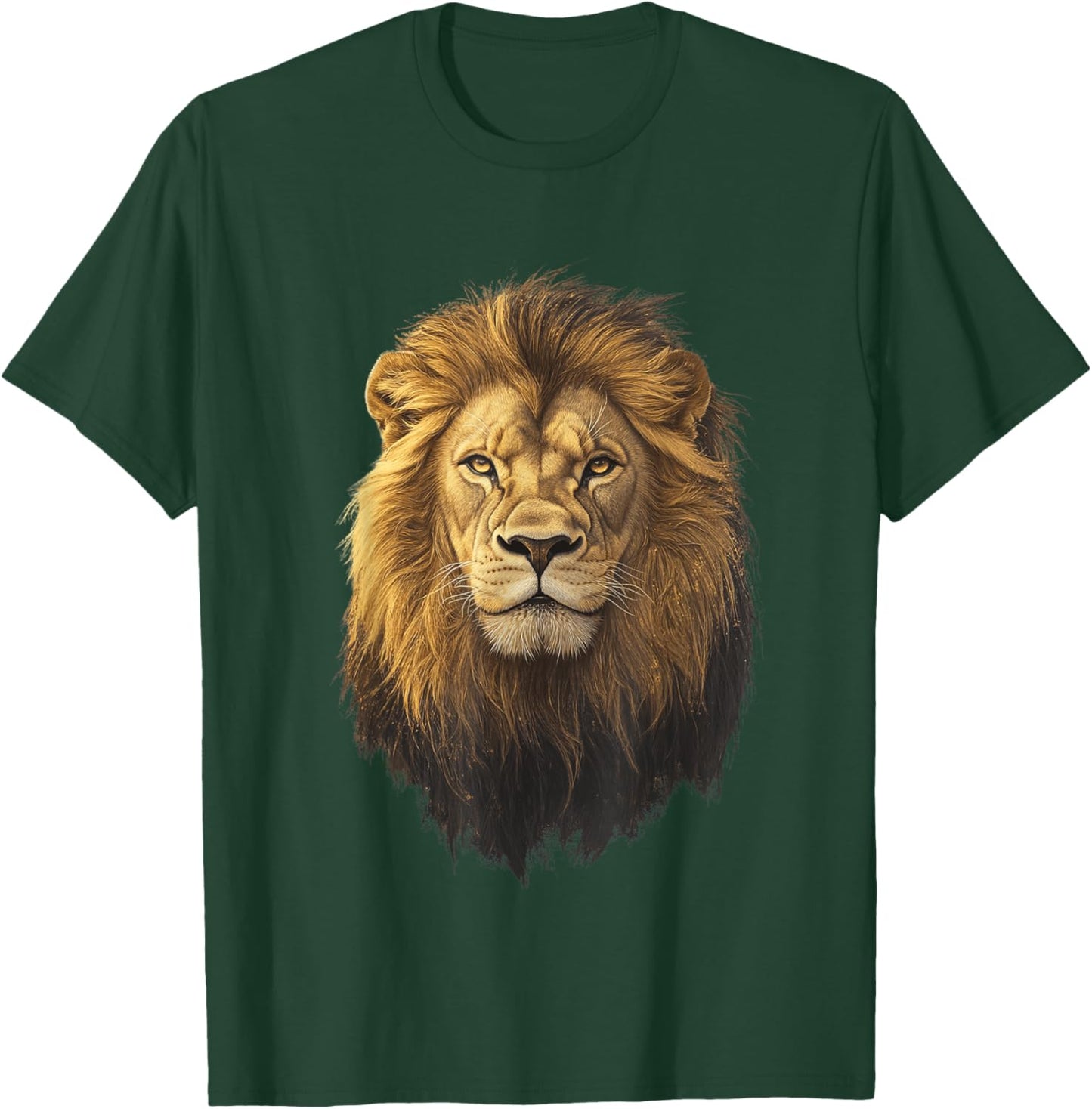 Realistic Lion Face Majestic Animal T-Shirt - T-Shirt | Forest