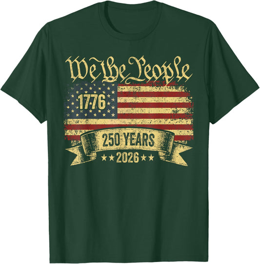 250 Years Birthday America USA 250th Anniversary 4th of July T-Shirt - T-Shirt | Forest