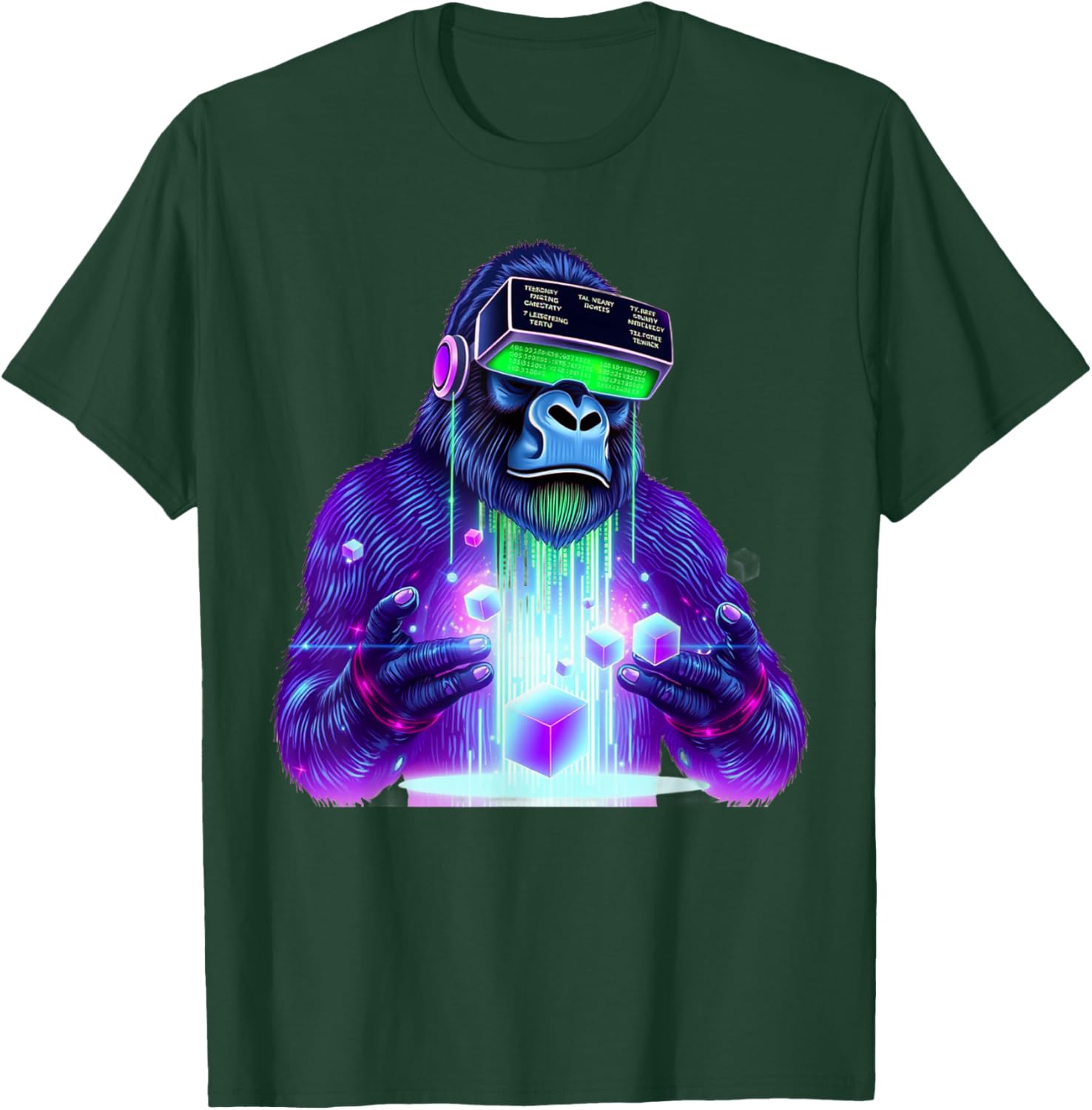 Gorilla VR Gamer Playing Tag Boys Funny Adult Gorilla VR T-Shirt - T-Shirt | Forest