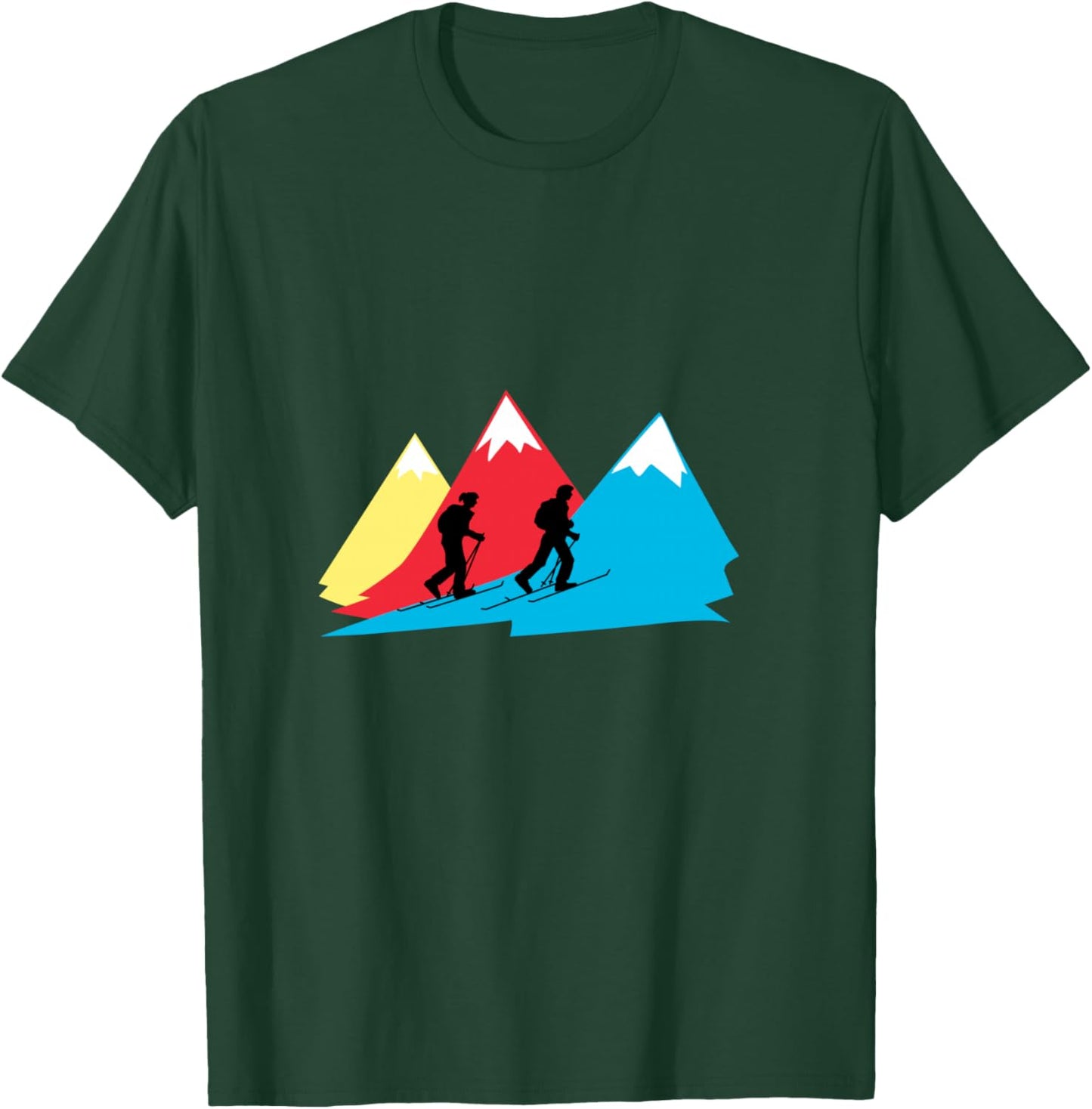 de Ski Tour Vintage Skitouring Skitour Retro Manche Longue T-Shirt - T-Shirt | Forest