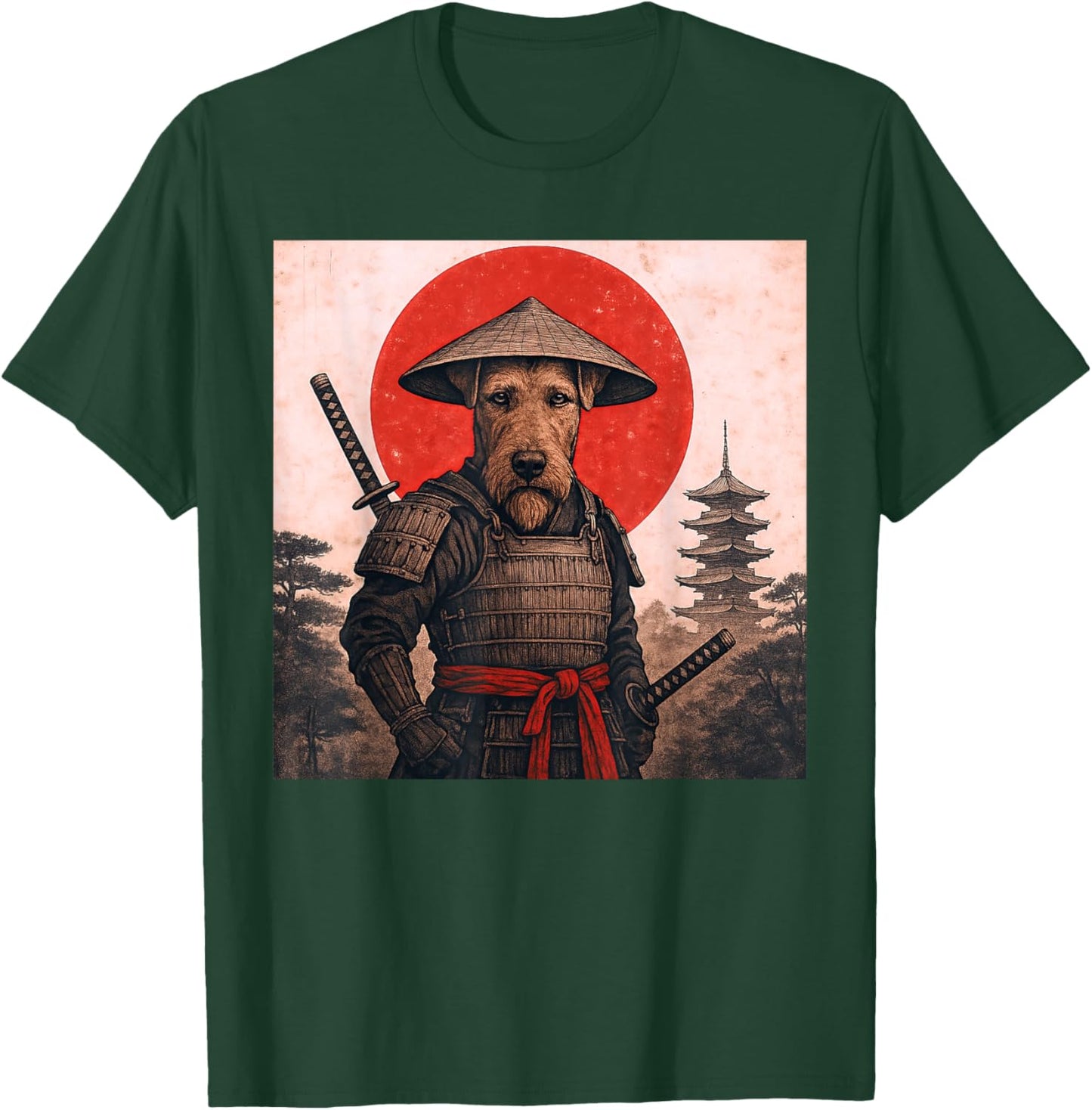Airedale Terrier Samurai Krieger Vintage Japanisch Ukiyo-e T-Shirt - T-Shirt | Forest