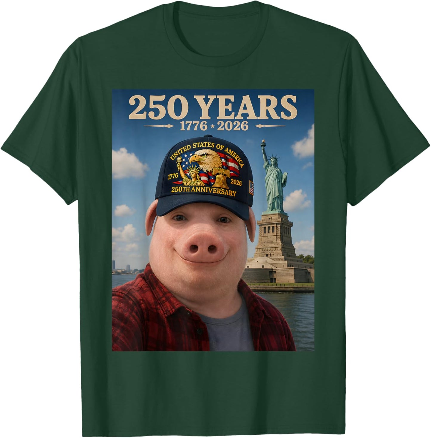 John Pork Brainrot 250 Years American 250th Anniversary USA T-Shirt - T-Shirt | Forest