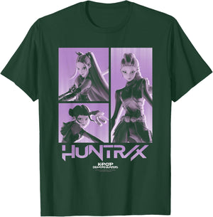 Kpop Demon Hunters Huntrix Grid Officially Licensed T-Shirt - T-Shirt | Forest