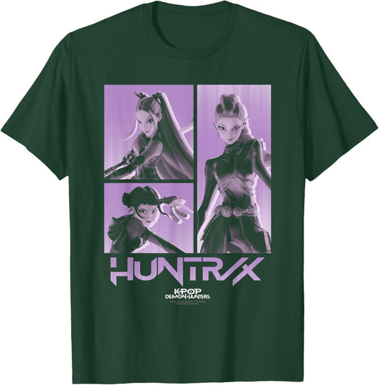 Kpop Demon Hunters Huntrix Grid Officially Licensed T-Shirt - T-Shirt | Forest
