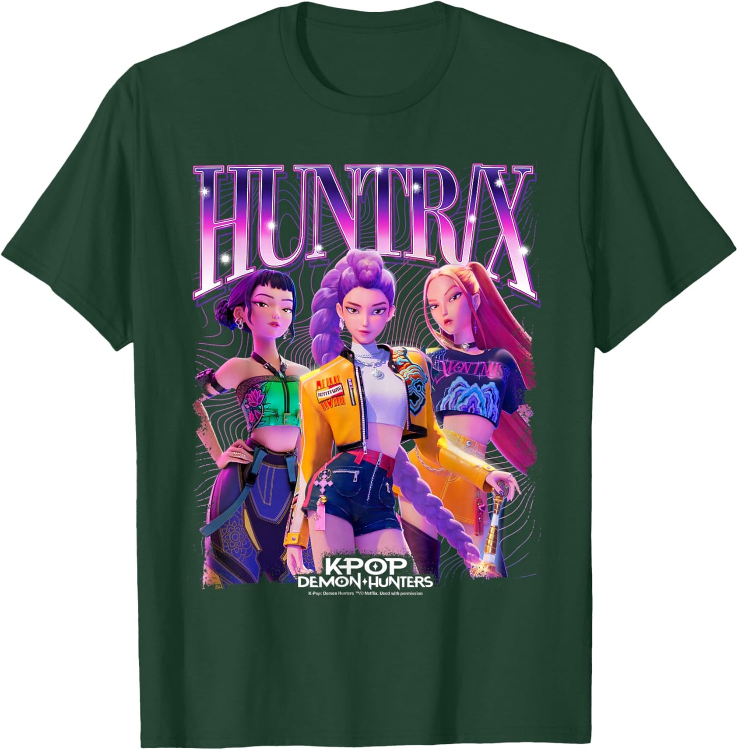 KPop Demon Hunters Huntrix Bootleg Officially Licensed T-Shirt - T-Shirt | Forest