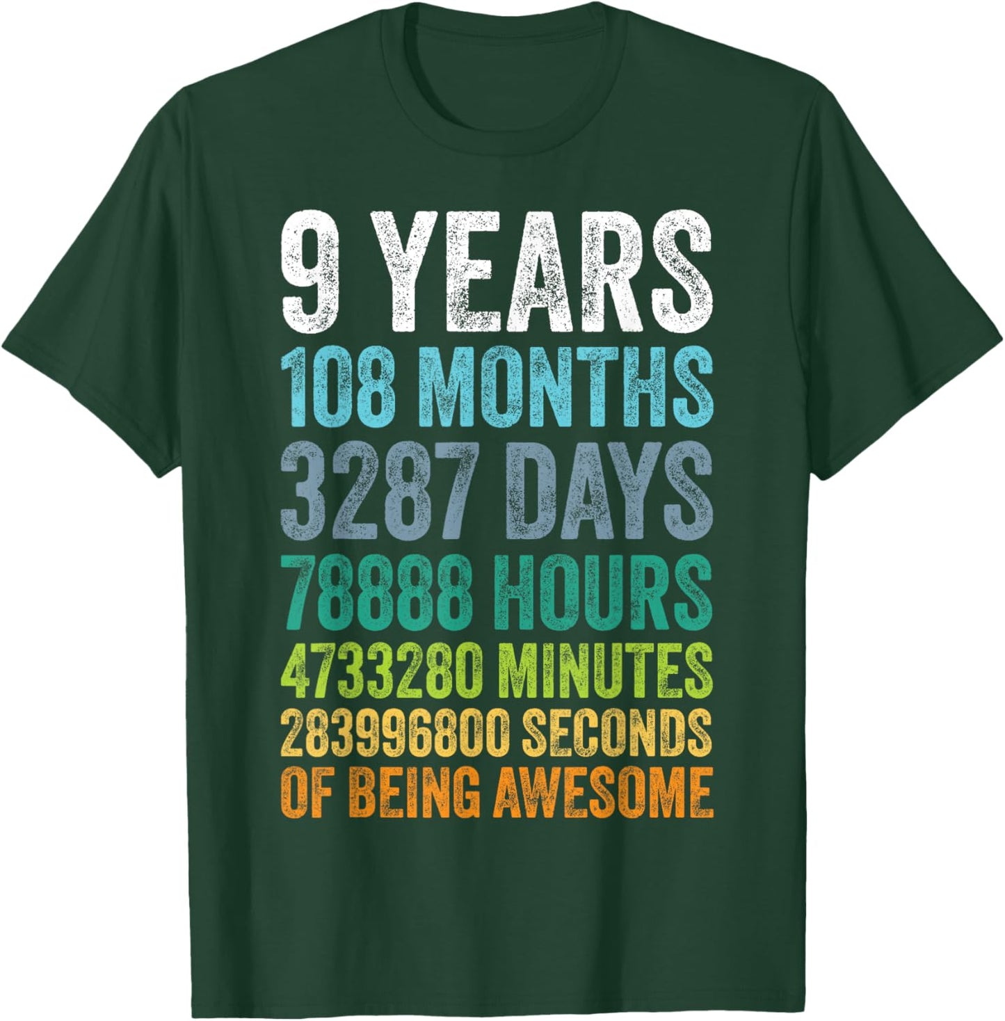 9 Year Old BDay Decorations Son Boy 9yr 9th Birthday T-Shirt - T-Shirt | Forest