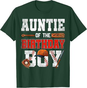 Auntie Of The Birthday Boy Baseball Bday Family T-Shirt - T-Shirt | Forest