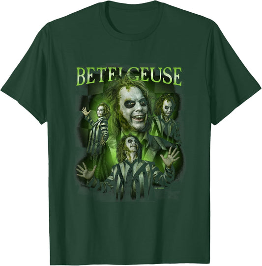 Beetlejuice Beetlejuice Betelgeuse Many Poses Collage Retro T-Shirt - T-Shirt | Forest