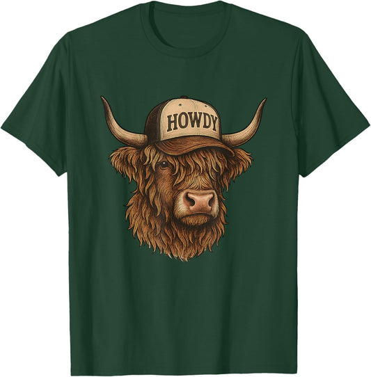 Highland Cow Cattle Farmer Funny Highland Cow Graphic T-Shirt - T-Shirt | Forest