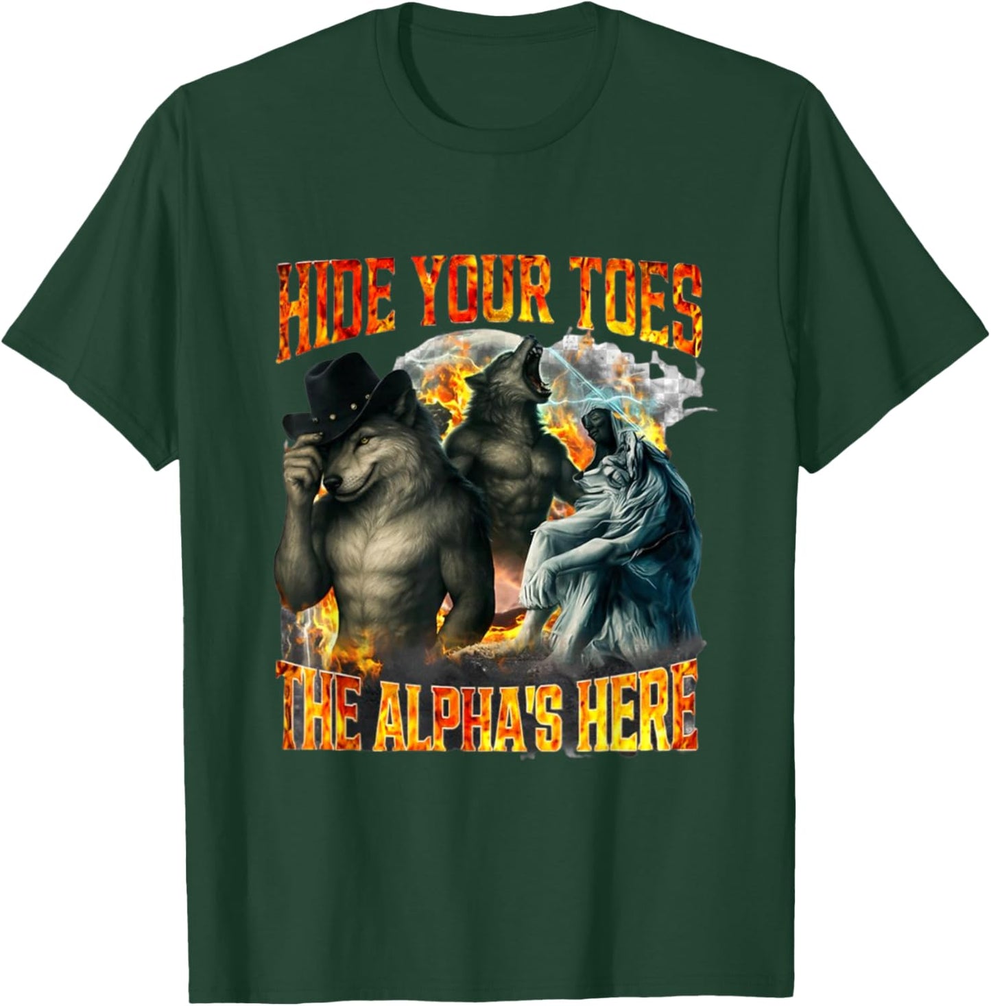 Hide Your Toes The Alphas Here Funny Gen Z Meme Cringe Witty T-Shirt - T-Shirt | Forest