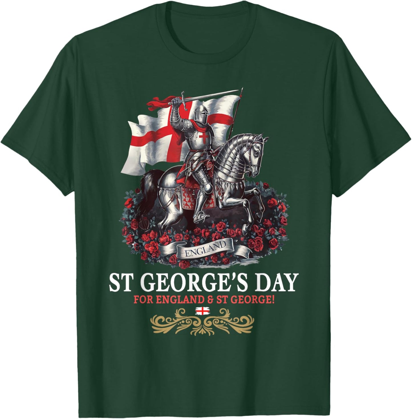St Georges Day Outfit Idea Men & Knight Horse Saint George T-Shirt - T-Shirt | Forest
