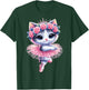 Cute Ballet Kitten Ballerina Cat Dancing Gracefully Tutu Art T-Shirt - T-Shirt | Forest