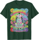 Flower Peace Love Funny Cat Meditation Yoga Floral Bohemian T-Shirt - T-Shirt | Forest