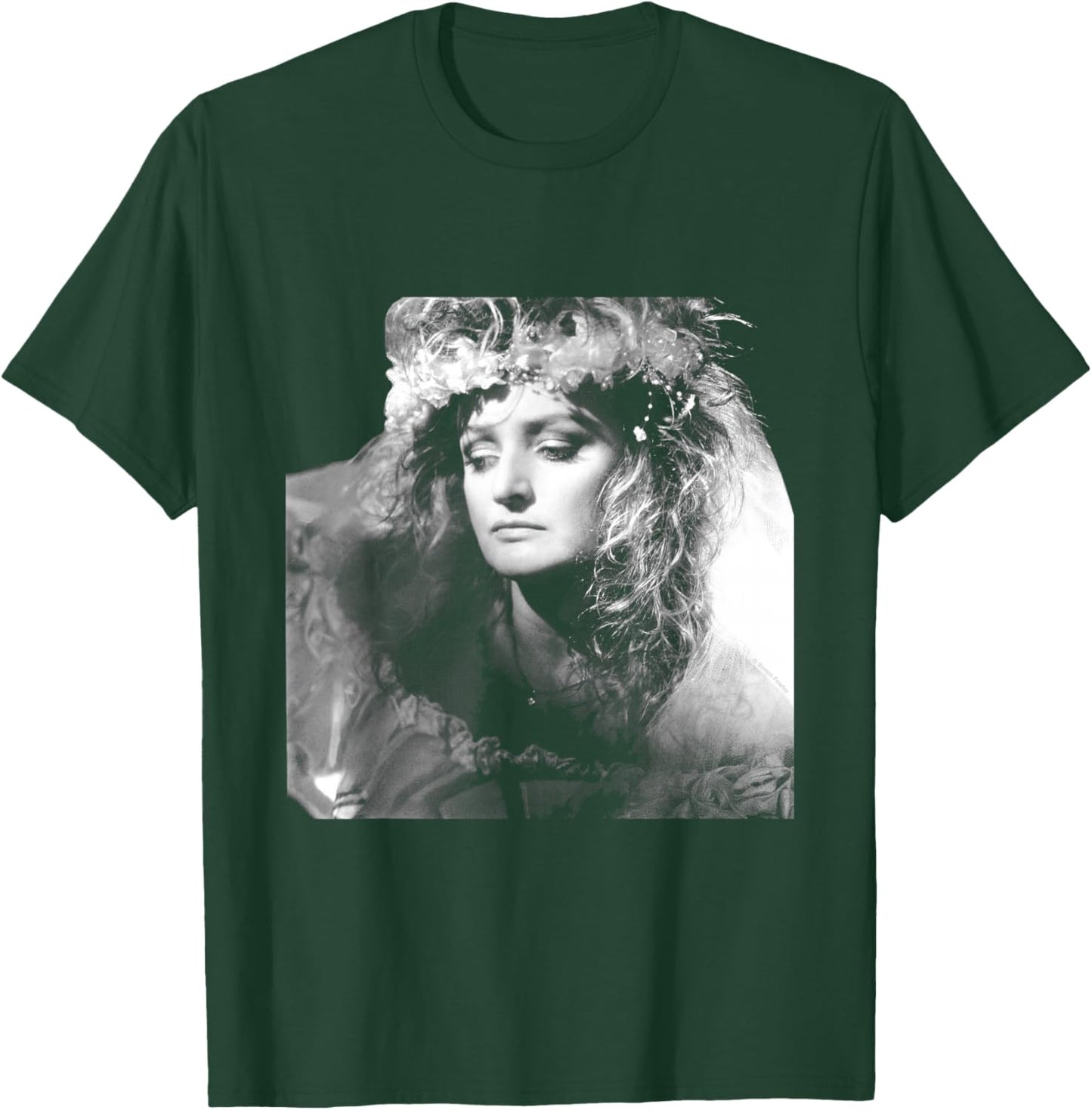 Singer Bonnie Tyler Floral Headdress By Simon Fowler T-Shirt - T-Shirt | Forest