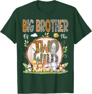 Big Brother Of The Two Wild Animal Safari 2Nd Birthday Party T-Shirt - T-Shirt | Forest