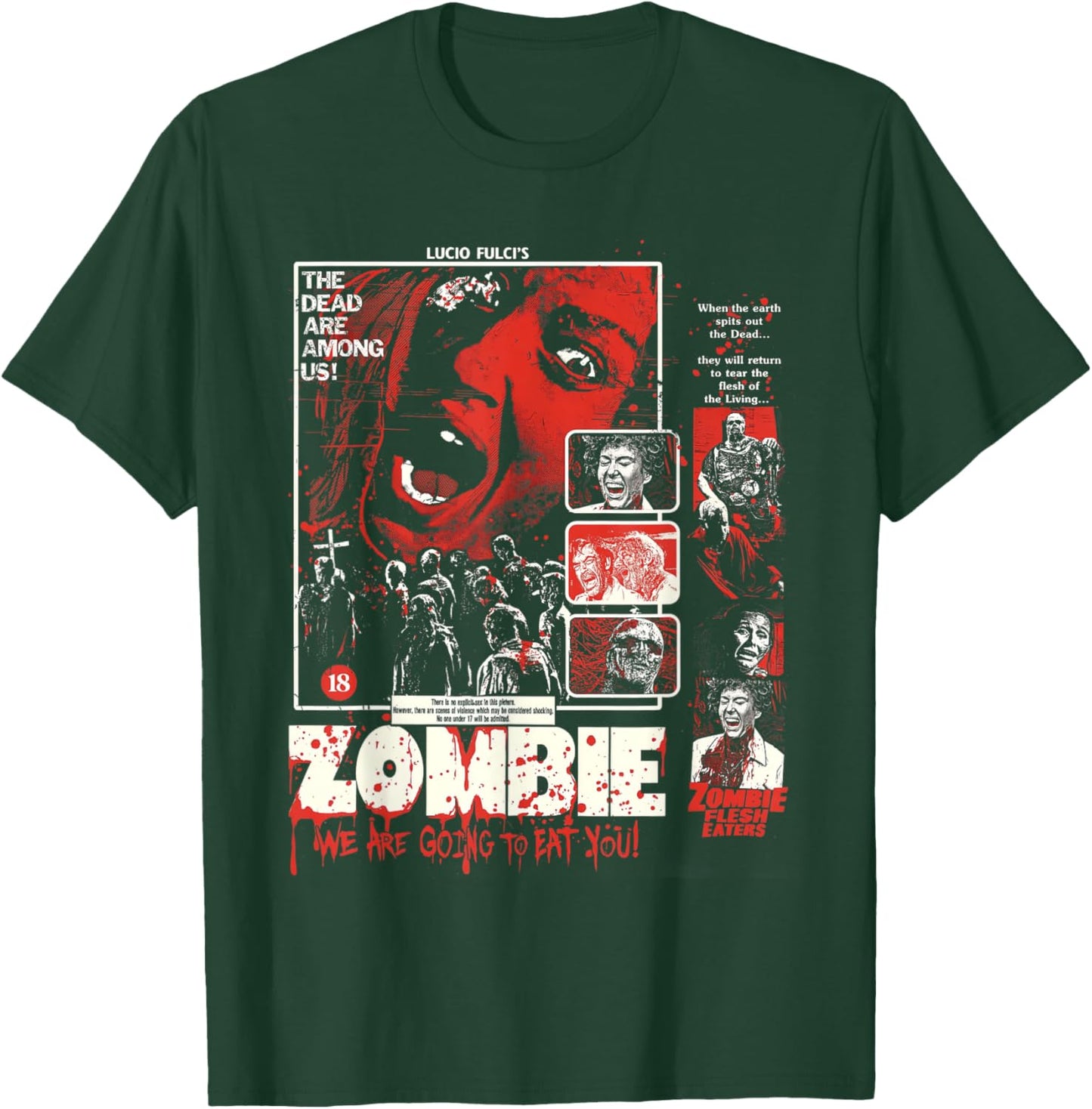 Vintage Zombie Halloween Poster Retro Movie Bloody T-Shirt - T-Shirt | Forest