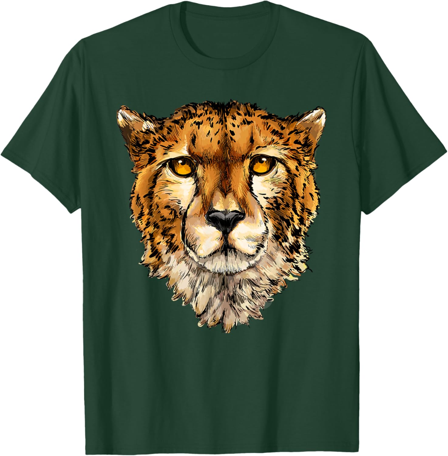 Cute Cheetah head Safari Animal Art Wildlife T-Shirt - T-Shirt | Forest