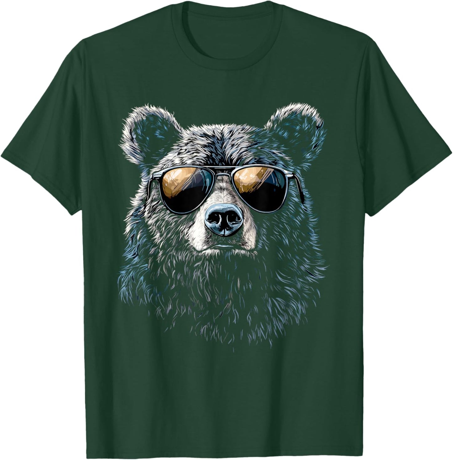 Bear Wearing Sunglasses Wildlife Artwork Graphic Bear T-Shirt - T-Shirt | Forest