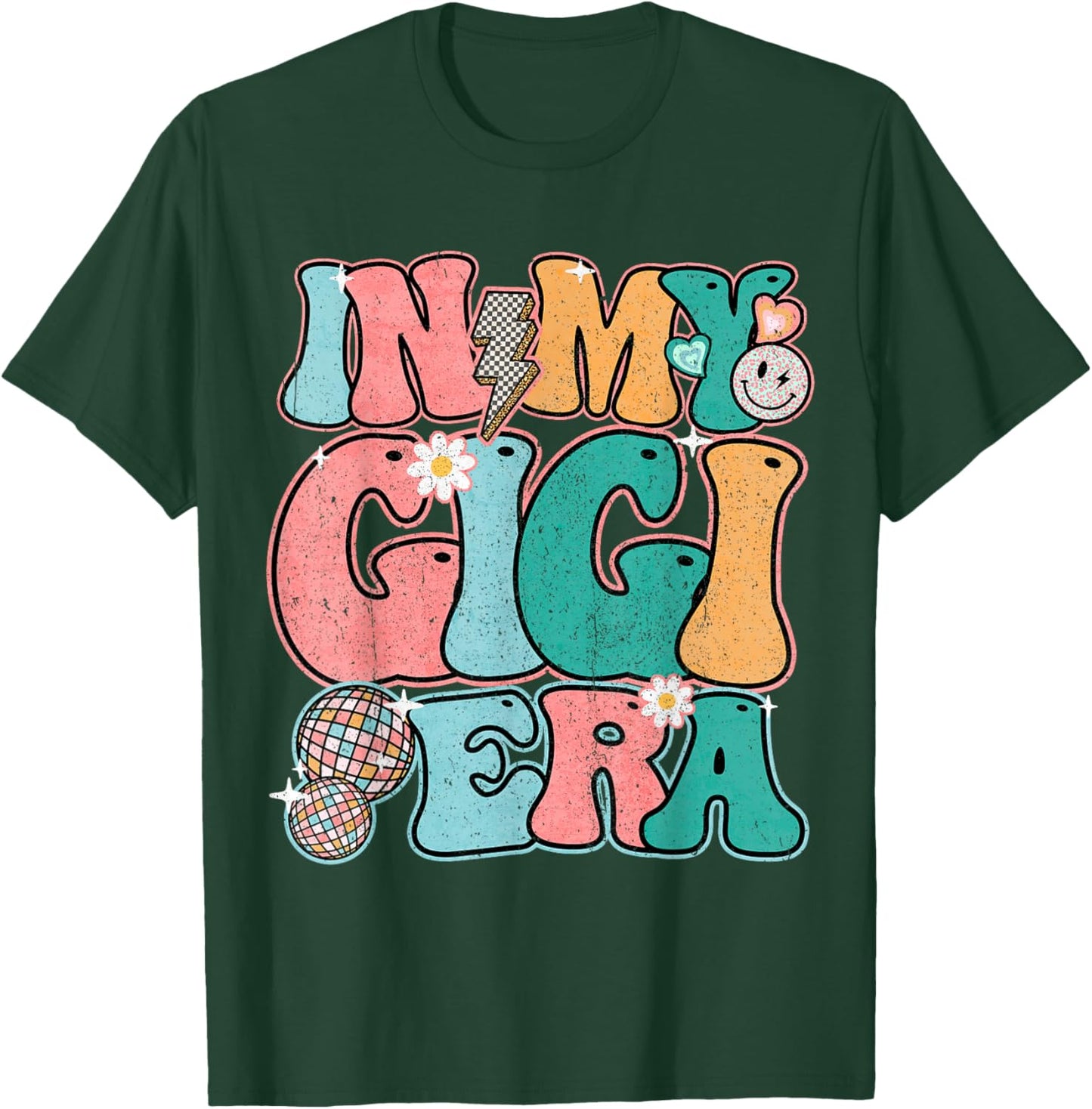 In My Gigi Era Groovy Smile Face New Grandma Mother's Day T-Shirt - T-Shirt | Forest