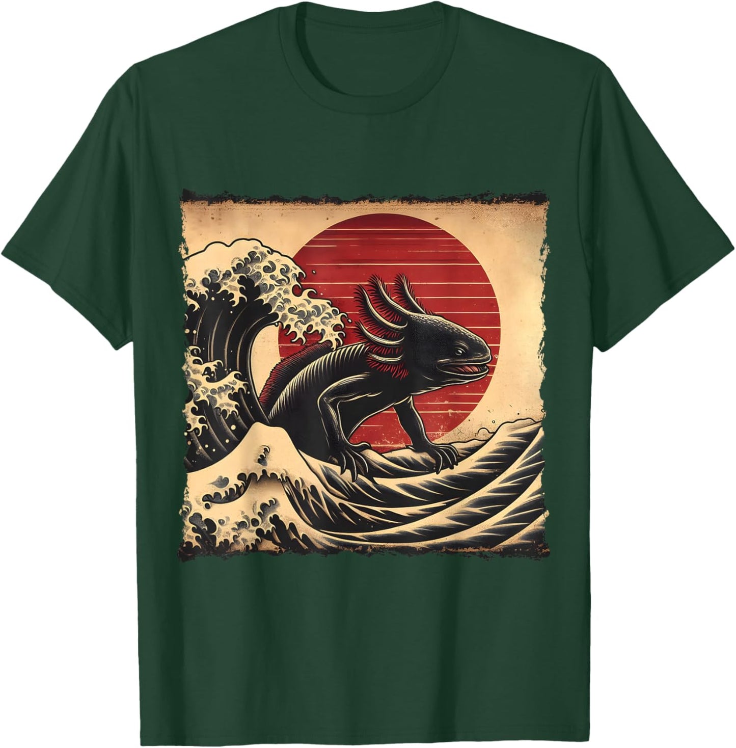 Retro Vintage Axolotl Kaiju Monster Japan Art Anime Lover T-Shirt - T-Shirt | Forest