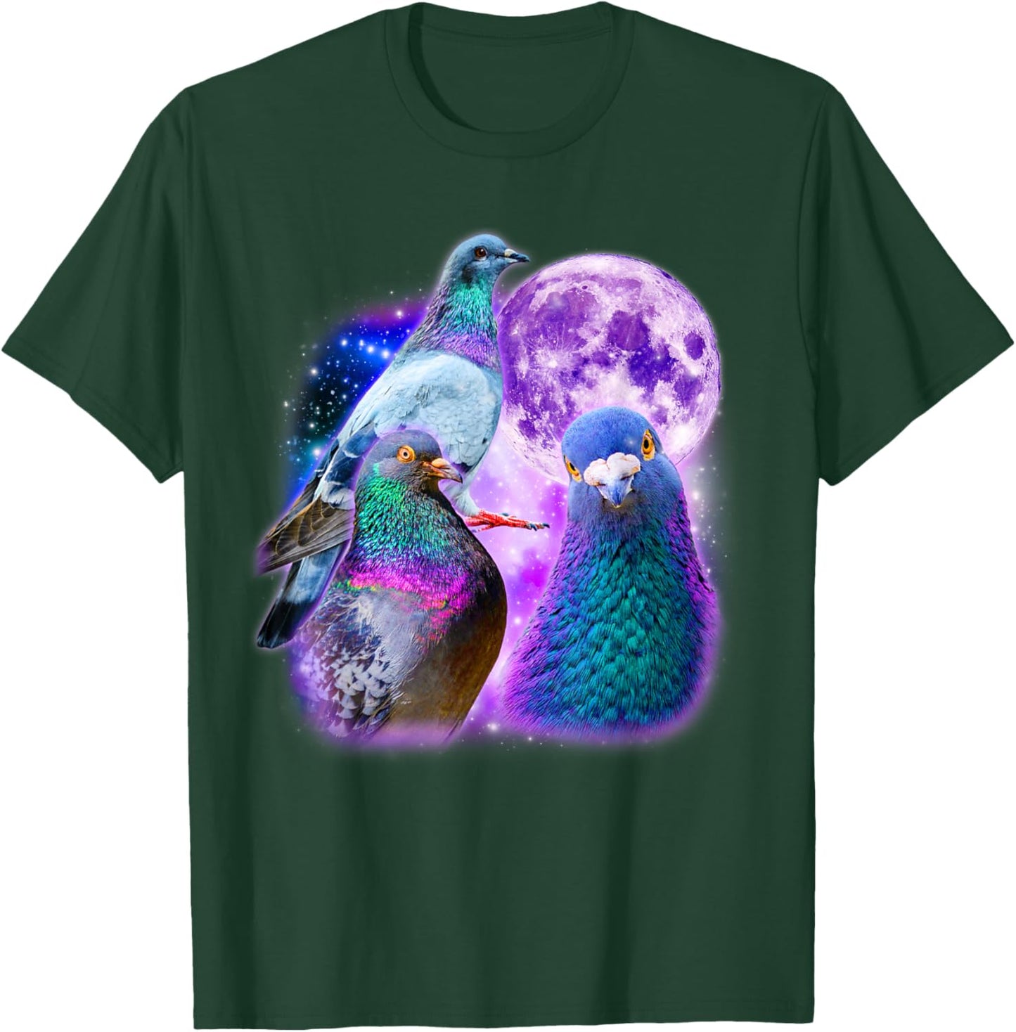 DREI Tauben Lustige Tauben Mond Meme Witz Ironisch Sarkastisch T-Shirt - T-Shirt | Forest