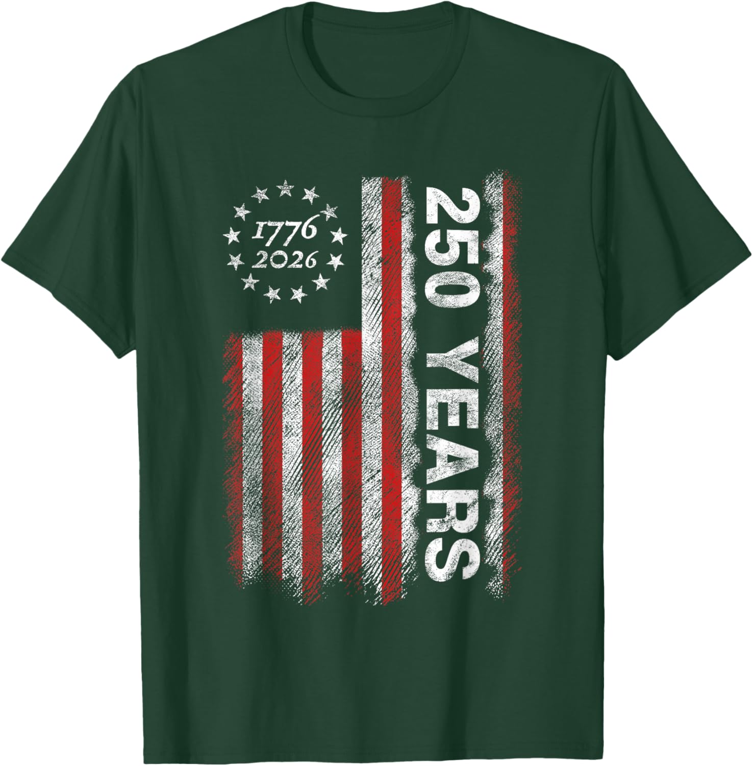 America 250th Anniversary 250 Years Patriotic 4th of July T-Shirt - T-Shirt | Forest