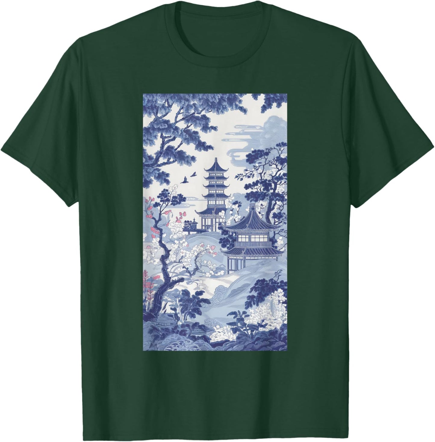 Blue Willow Asian Pattern Chinoiserie T-Shirt - T-Shirt | Forest
