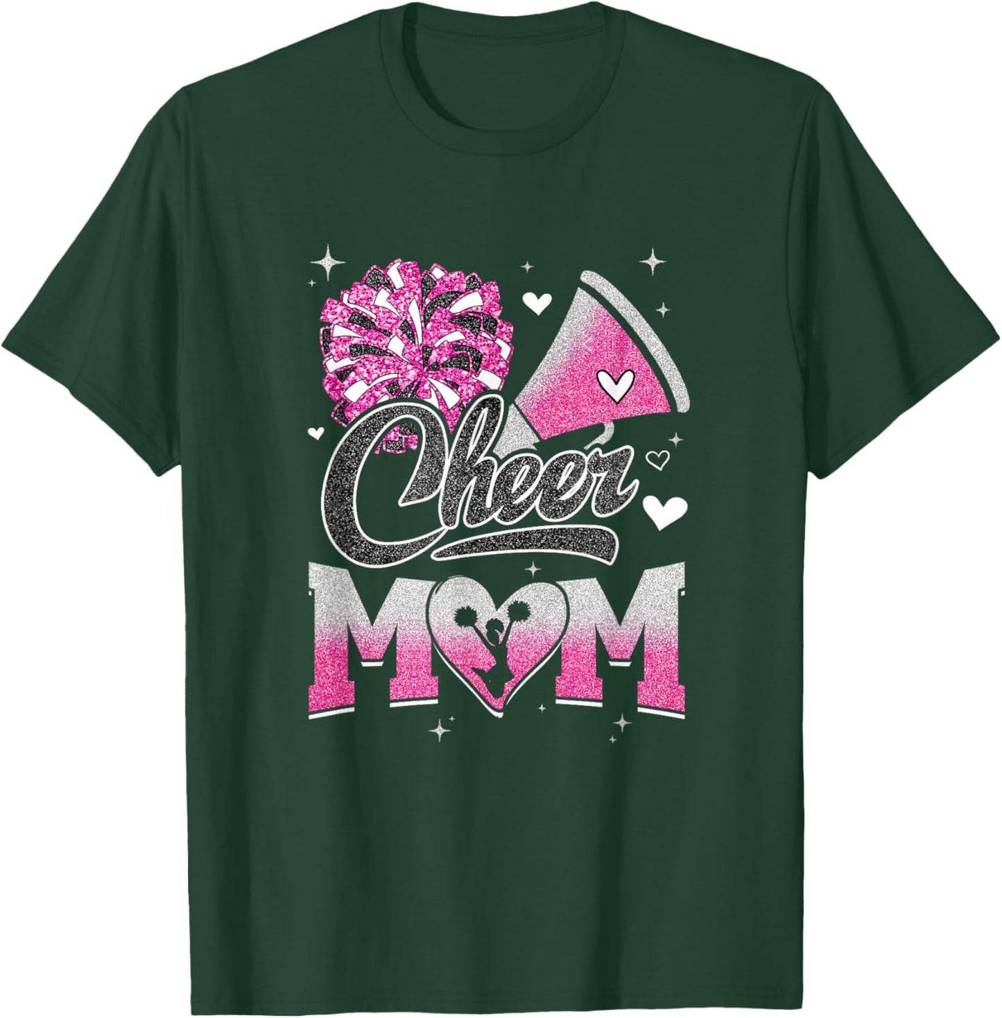 Cheer Mom Pink Cheerleading Football Graphic T-Shirt - T-Shirt | Forest
