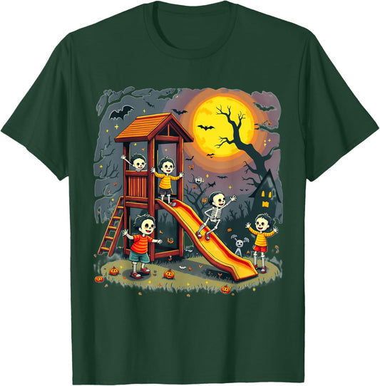 Horror Clubhouse In Park Halloween 2025 Costume Present T-Shirt - T-Shirt | Forest