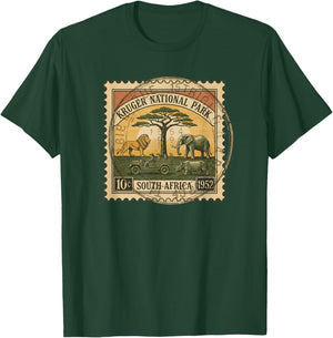 African Safari Stamp Kruger National Park Postage Vintage T-Shirt - T-Shirt | Forest