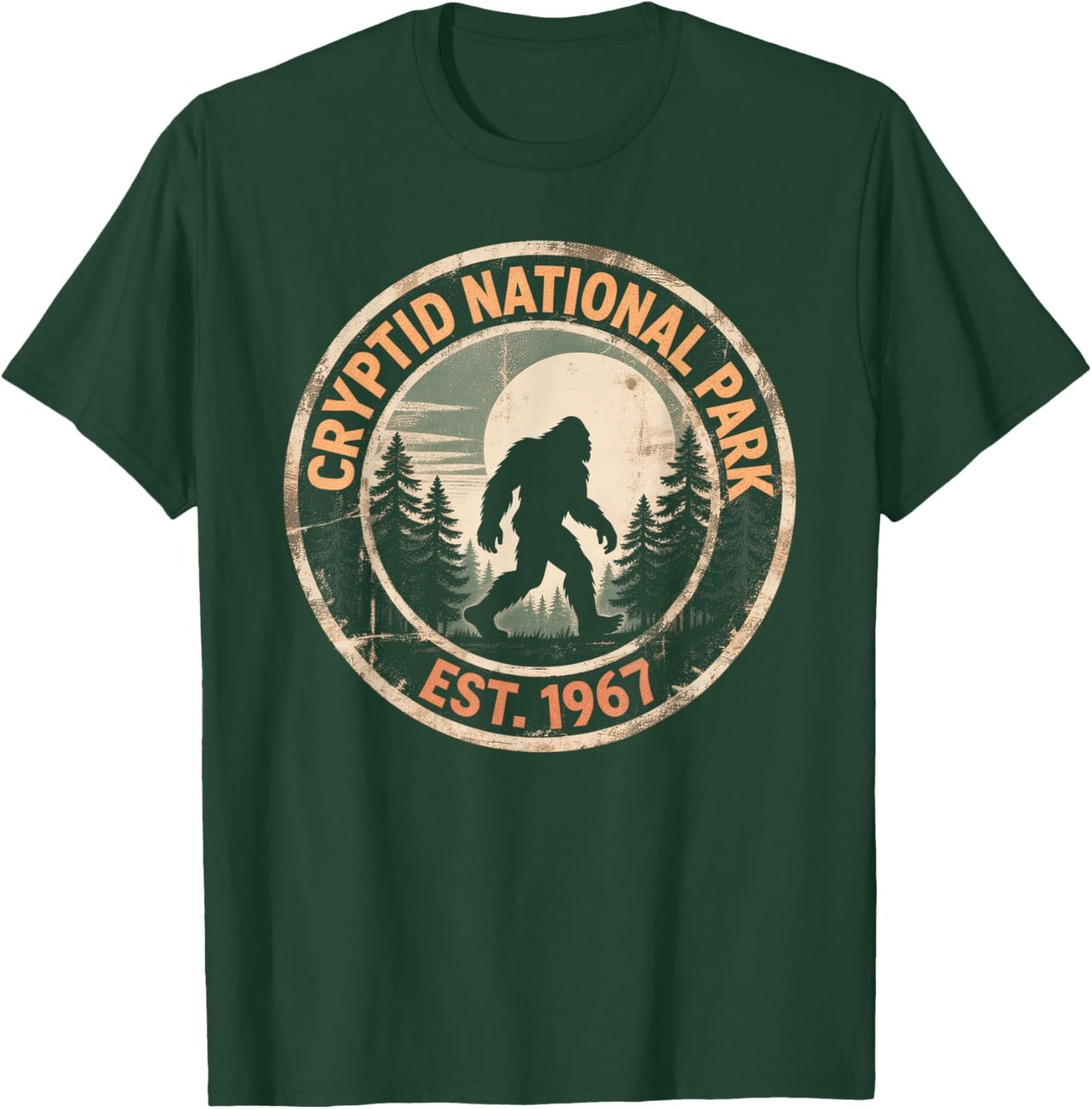 Vintage Sasquatch Cryptid National Park Bigfoot Hiking T-Shirt - T-Shirt | Forest