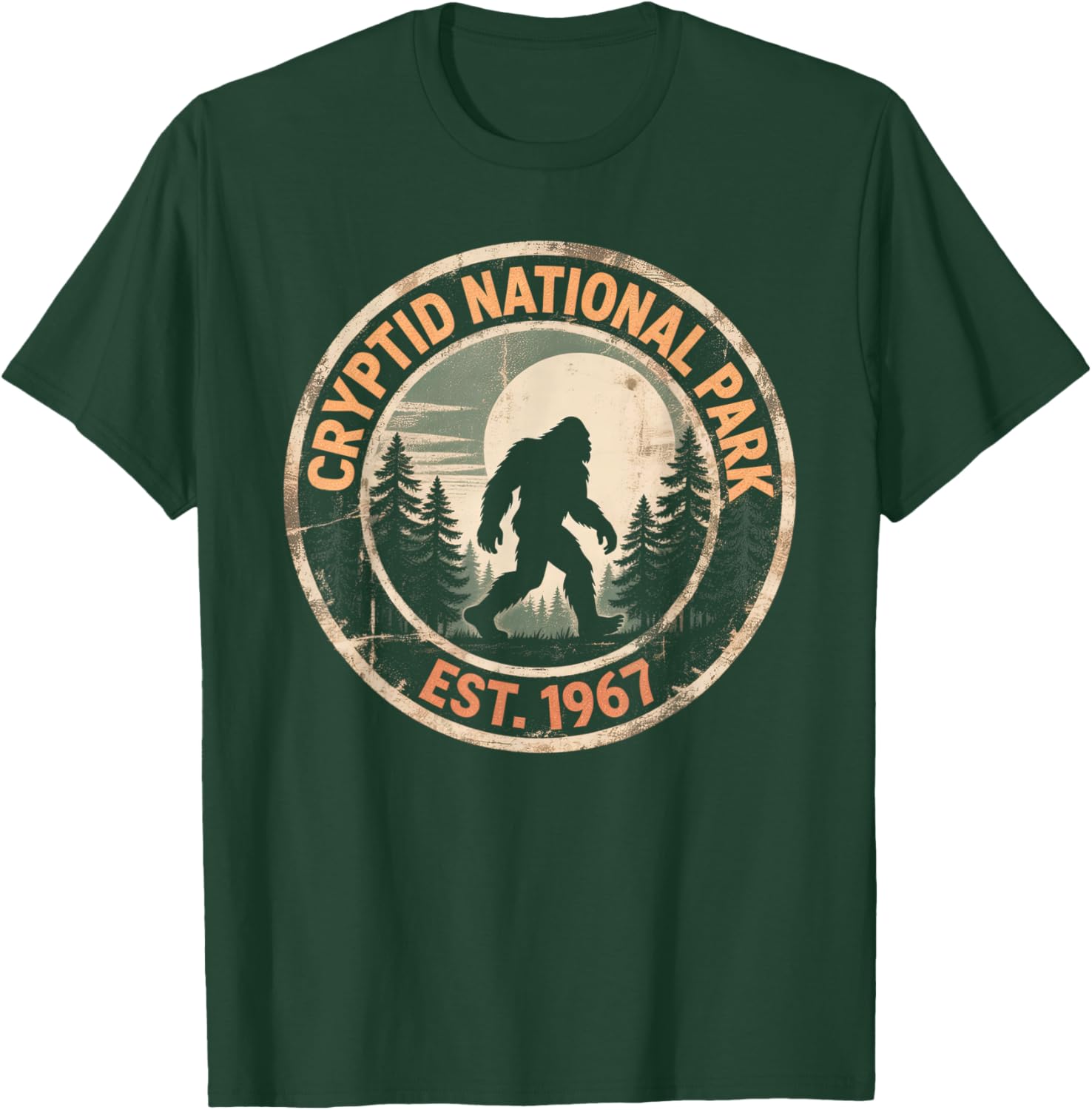 Vintage Sasquatch Cryptid National Park Bigfoot Hiking T-Shirt - T-Shirt | Forest