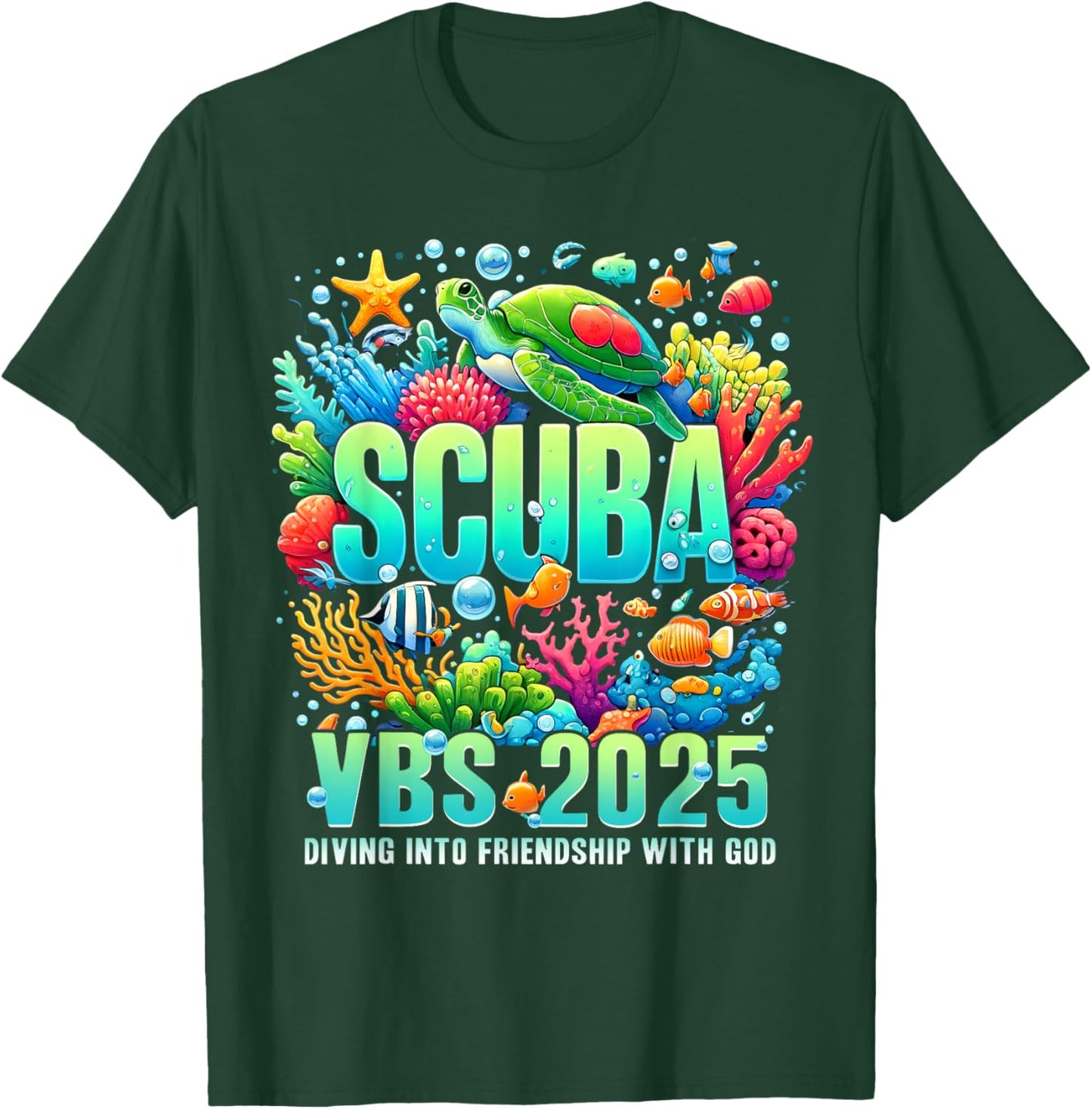 VBS 2025 Squad Scuba Diving Into Friendship With God T-Shirt - T-Shirt | Forest