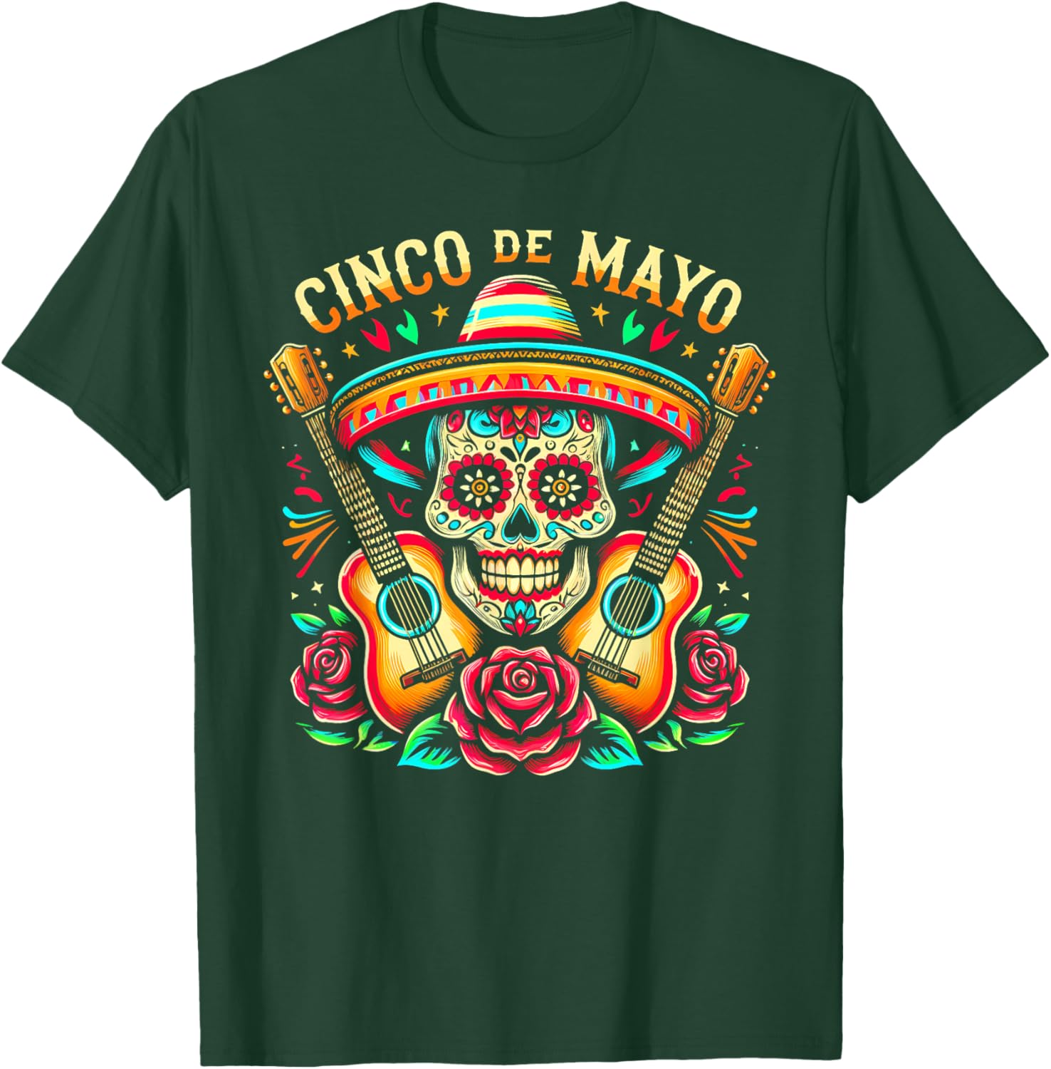 Mexican Skull Fiesta 5 De Mayo Cinco De Mayo Mem Women Kids T-Shirt - T-Shirt | Forest