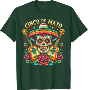 Mexican Skull Fiesta 5 De Mayo Cinco De Mayo Mem Women Kids T-Shirt - T-Shirt | Forest